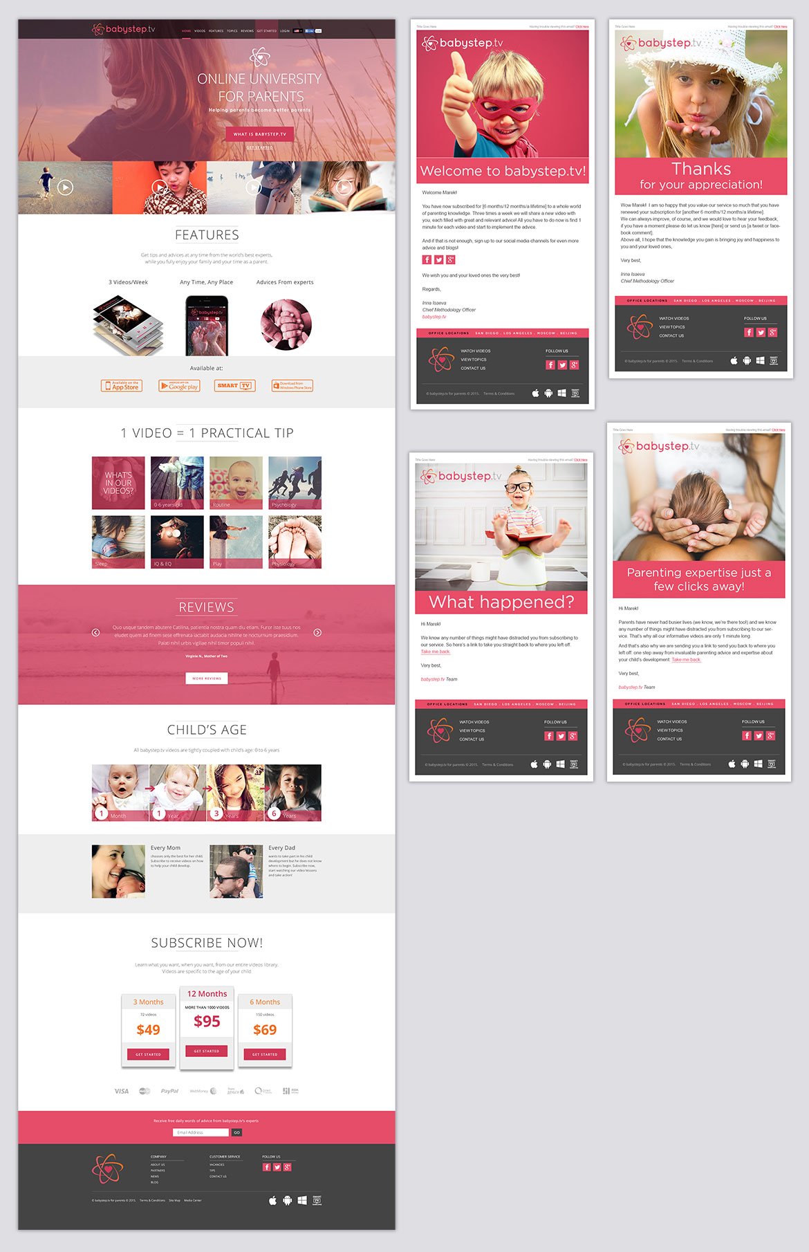 babystep.tv responsive website and online marketing
