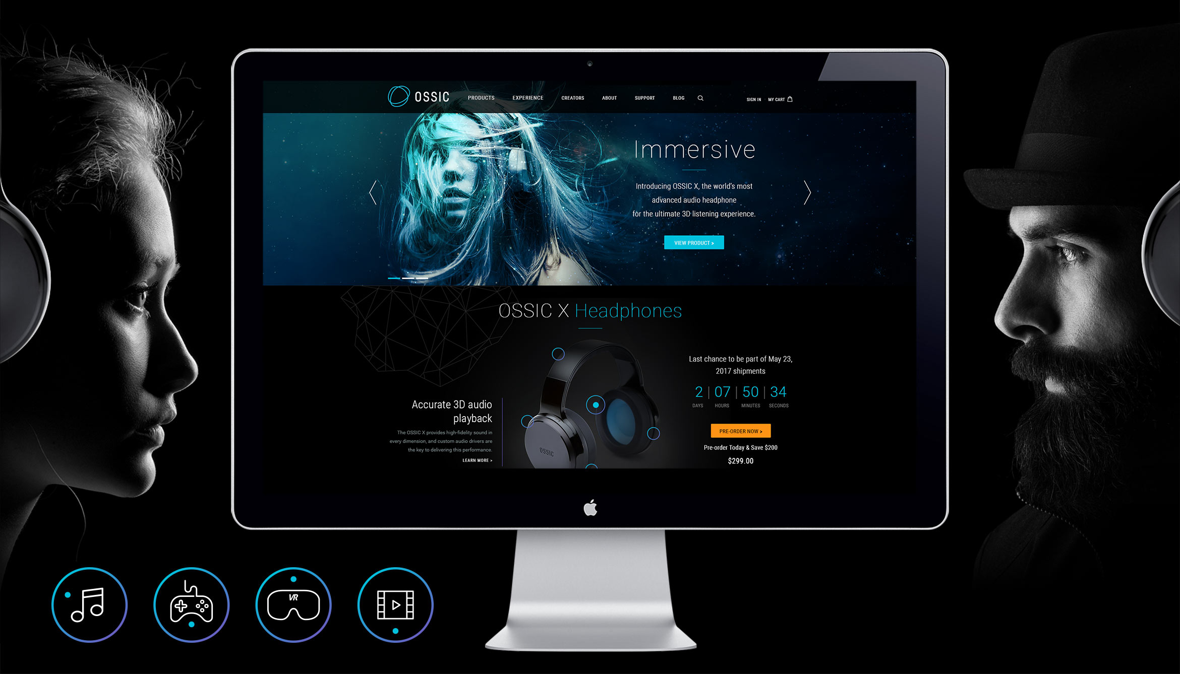 ossic 3D headphone website